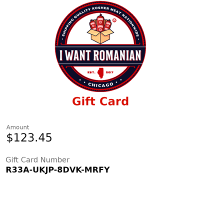 Gift Card                  (Please Avoid Ordering With Other Items)